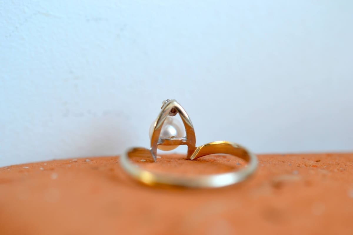 bague perle et diamant