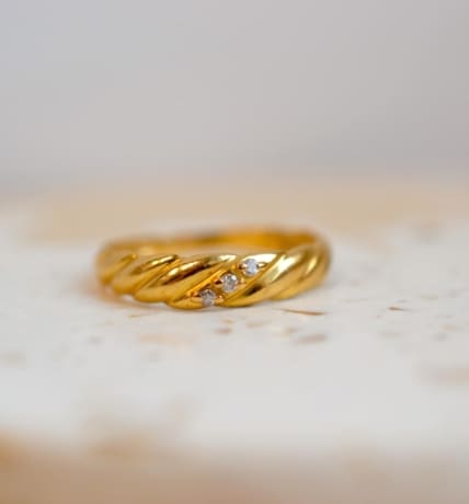 bague torsadee diamants