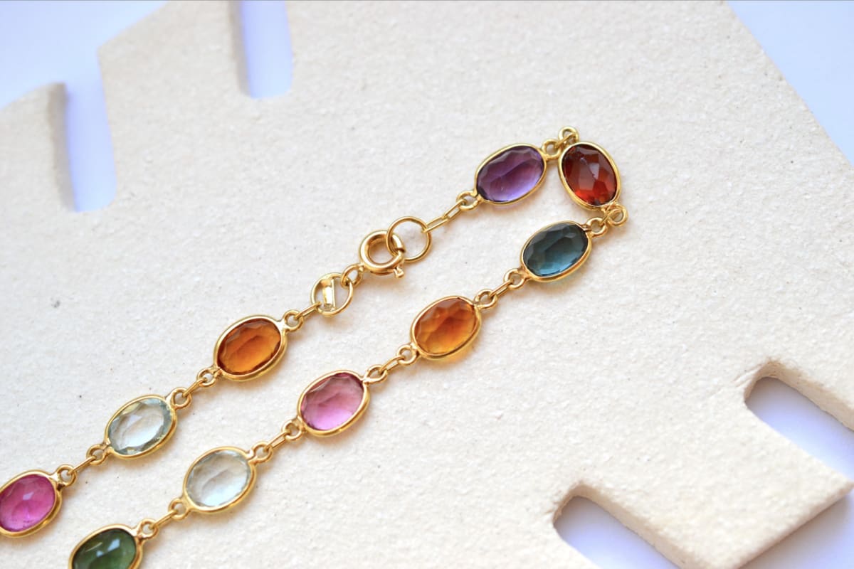 bracelet succession pierres fines