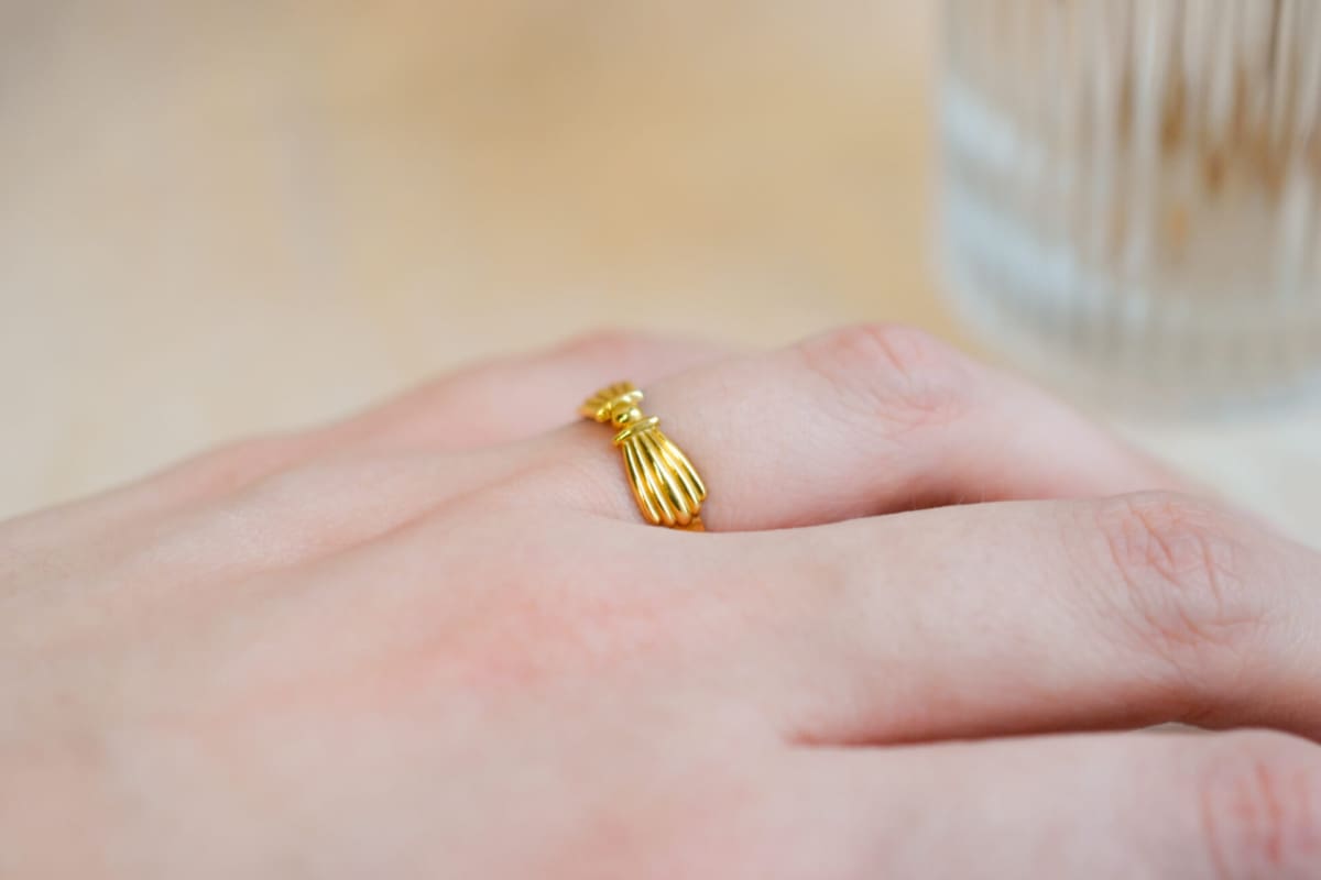 Bague de fiançailles noeud en Or jaune 18 carats