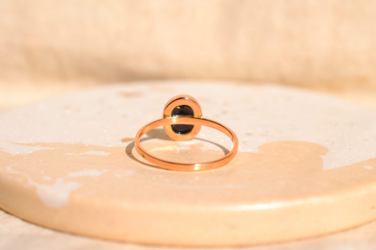 Bague en Or jaune 18 carats sertie d'Onyx