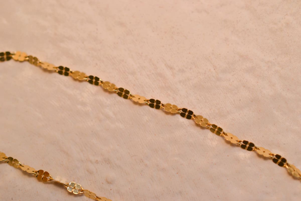 Bracelet Vintage en Or jaune 18 carats à maille quadrilobée