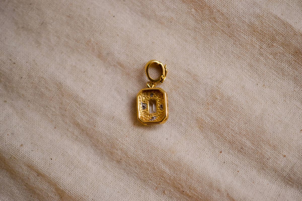 Pendentif Vintage en Or jaune 18 carats serti d'une Topaze