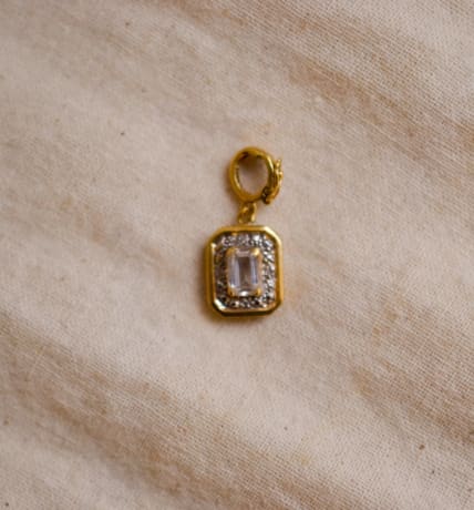 Pendentif octogonal en Or jaune 18 carats centré d'une Topaze