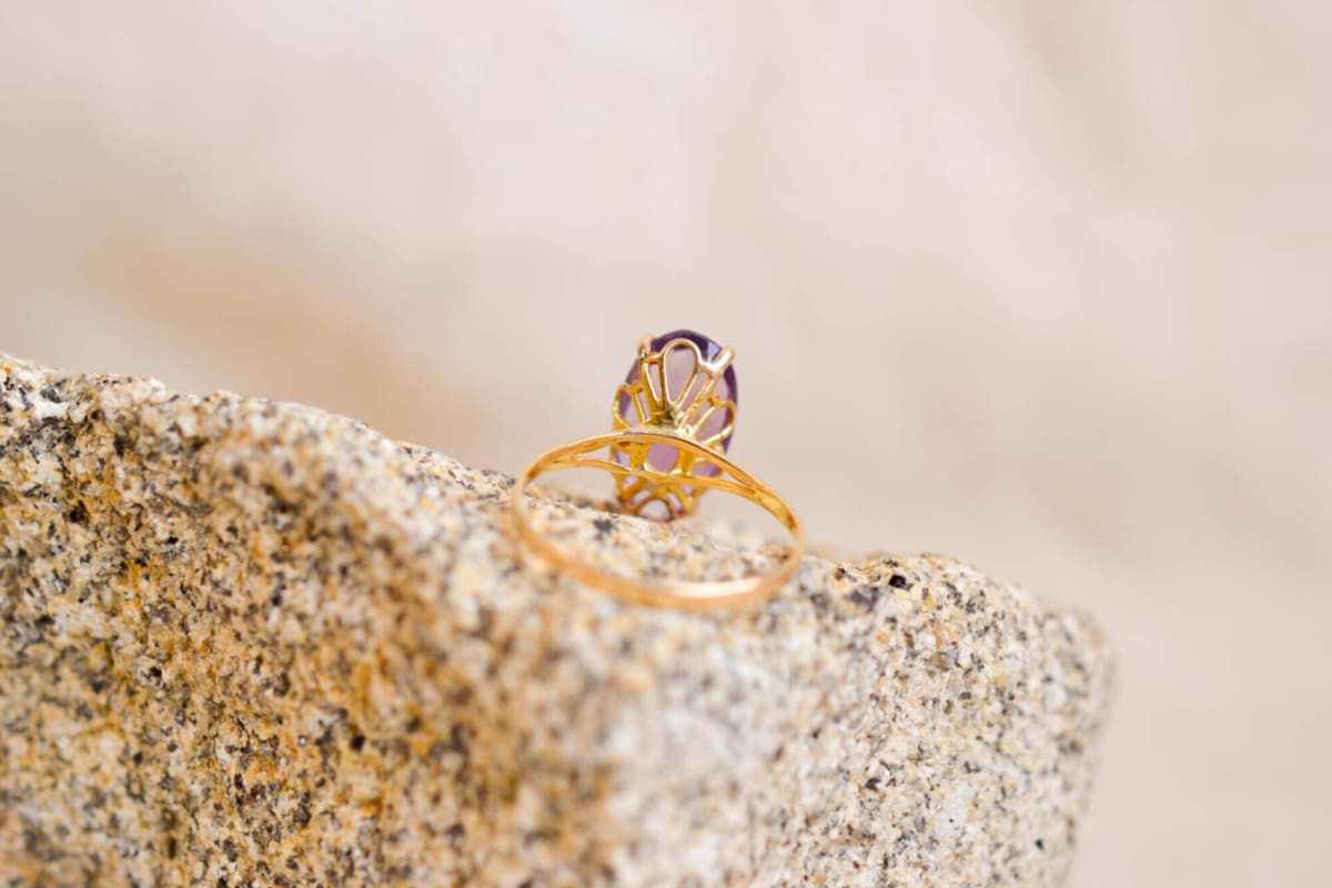 bague amethyste forme fleur