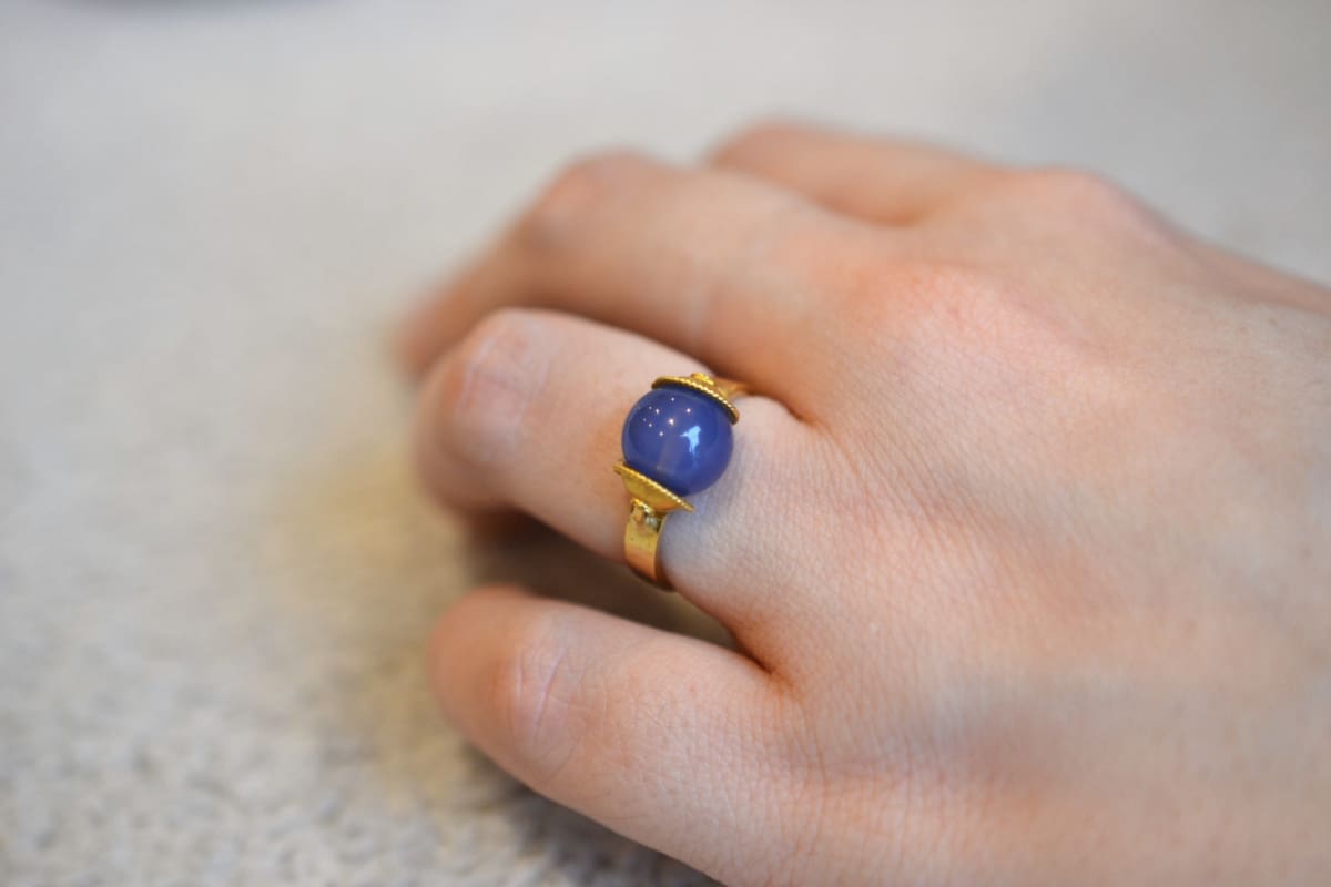 bague boule de calcedoine