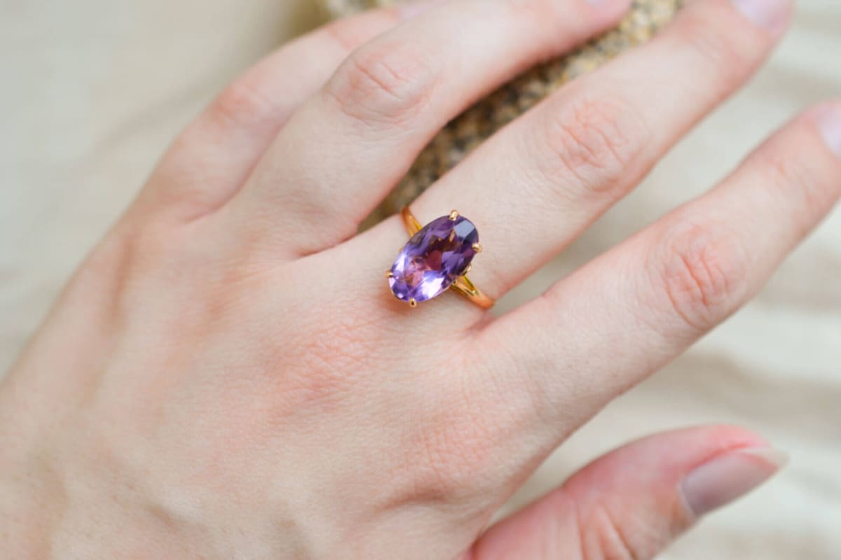 bague fleur amethyste