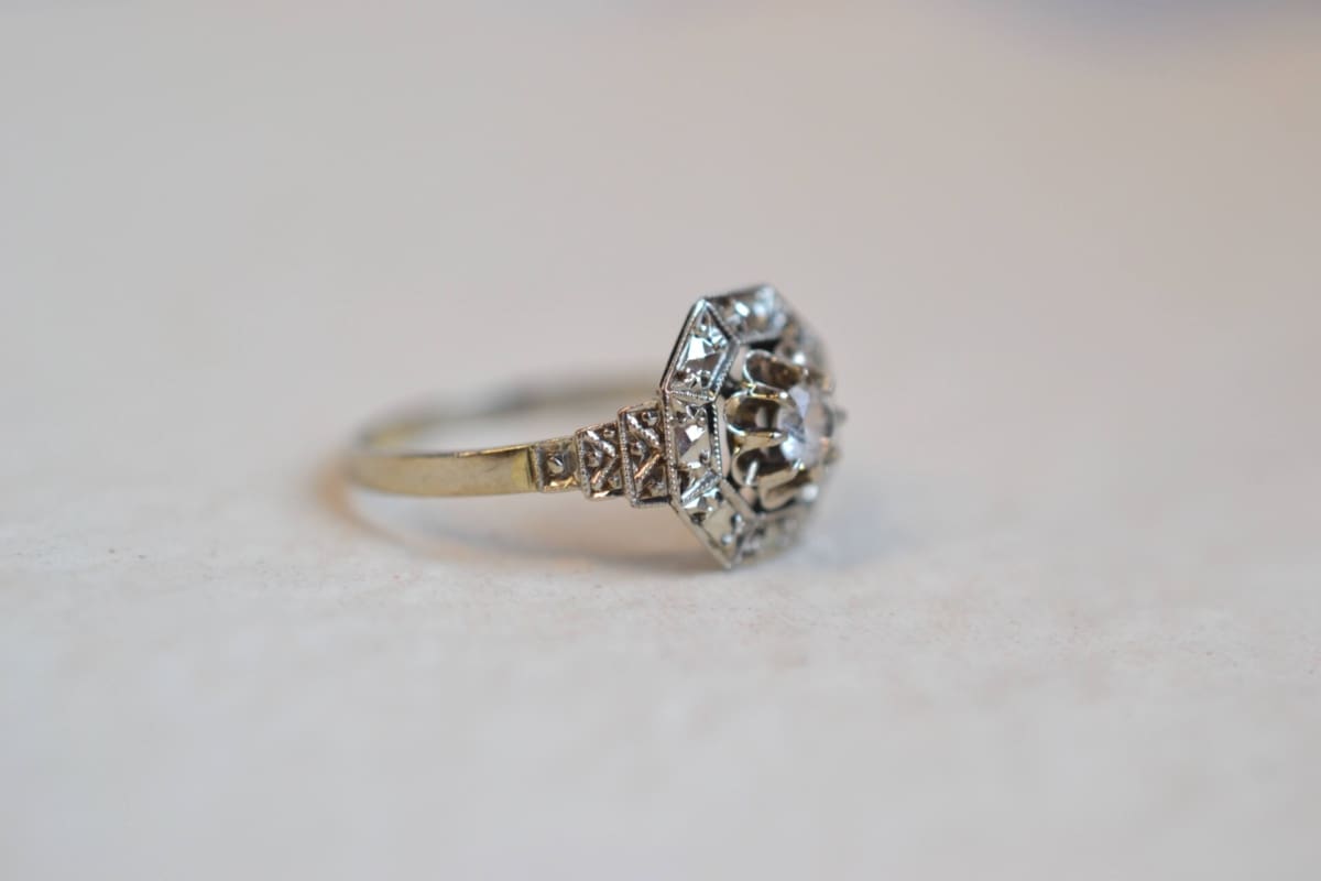 bague fleur octogonale