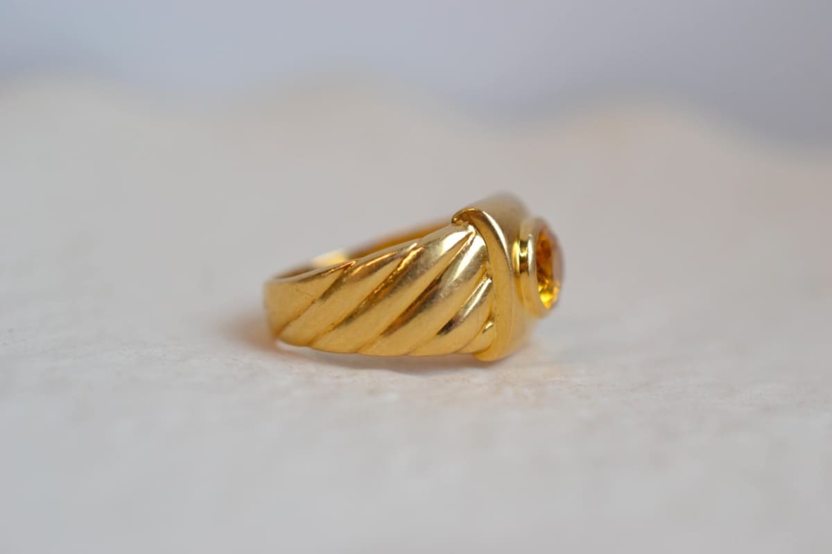 bague jonc godronnee citrine