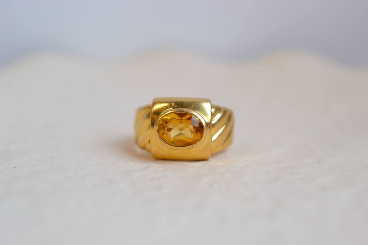 bague jonc godrons citrine
