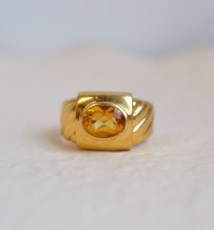 bague jonc godrons citrine