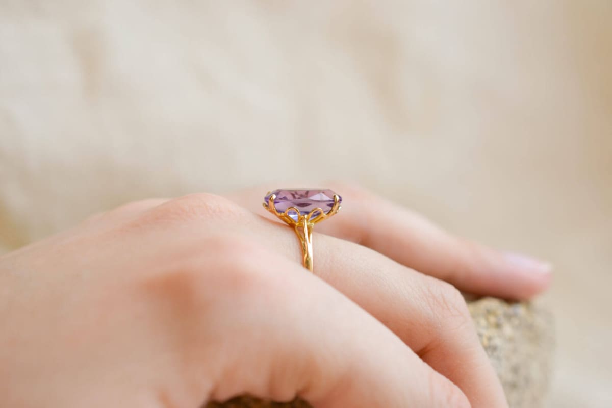 bague monture amethyste