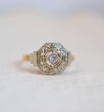 bague monture octogonale oxyde