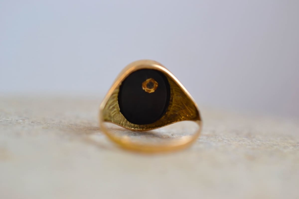bague onyx diamant