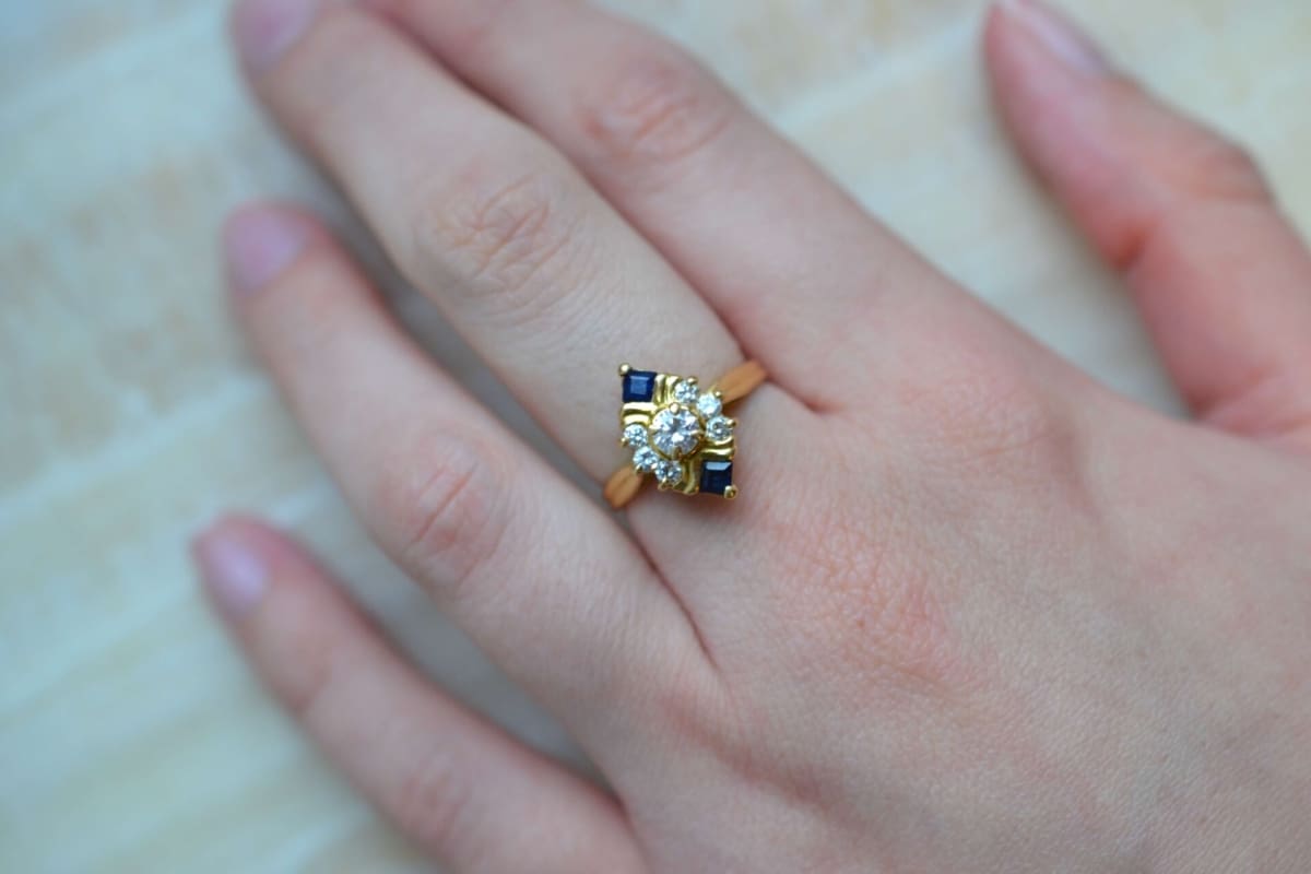bague saphir diamants