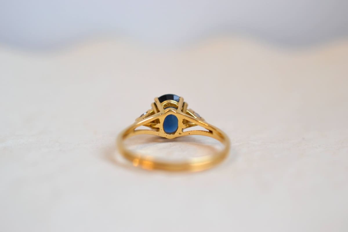 bague saphir diamants