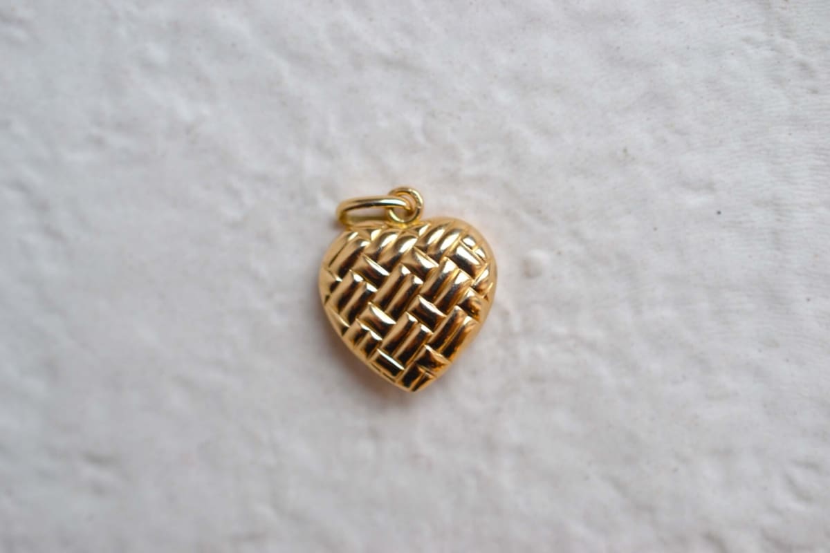 pendentif coeur decor matelasse