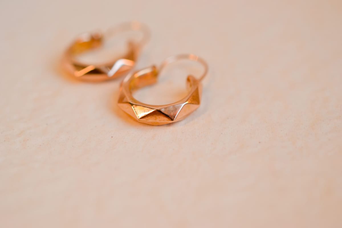 Créoles Vintage en Or rose 18 carats facettées
