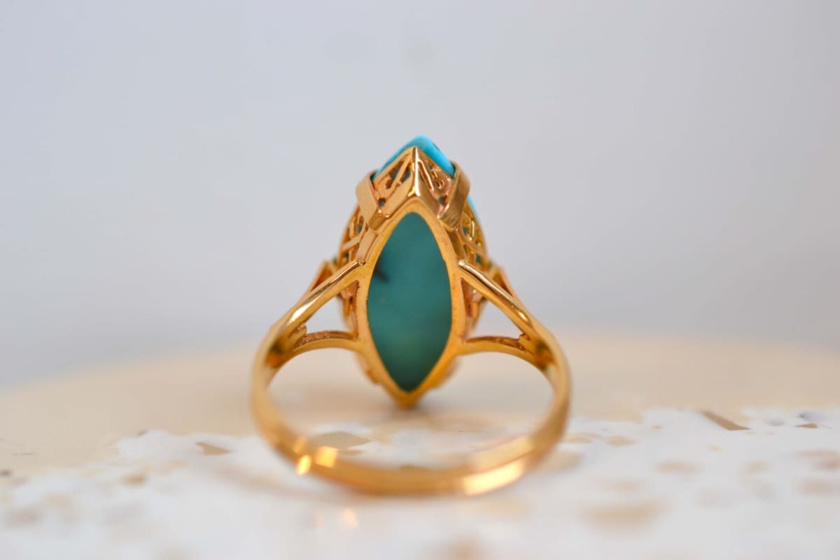 bague cabochon turquoise