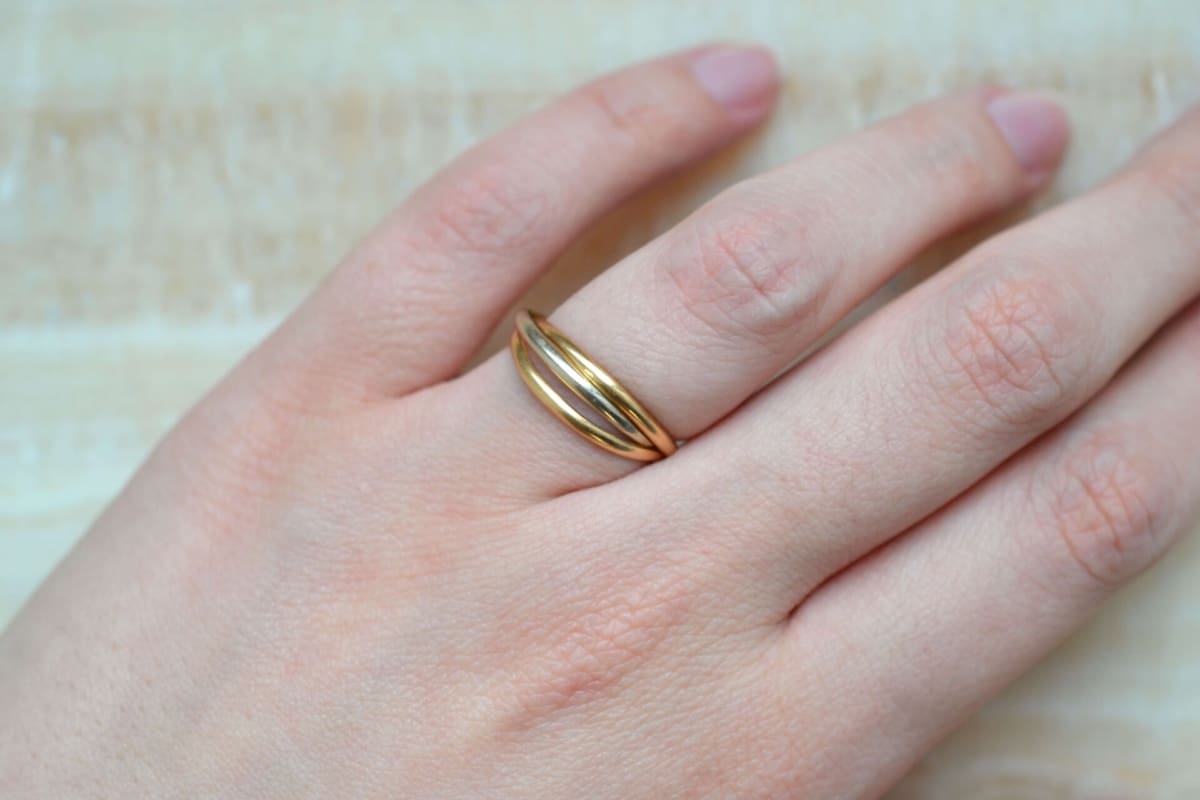 bague style trinity en 3 ors