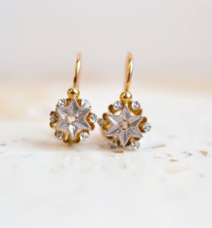 dormeuses etoiles 2 ors et diamants