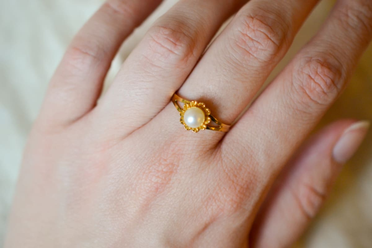 Bague de fiançailles en Or 9 carats ornée d'une Perle