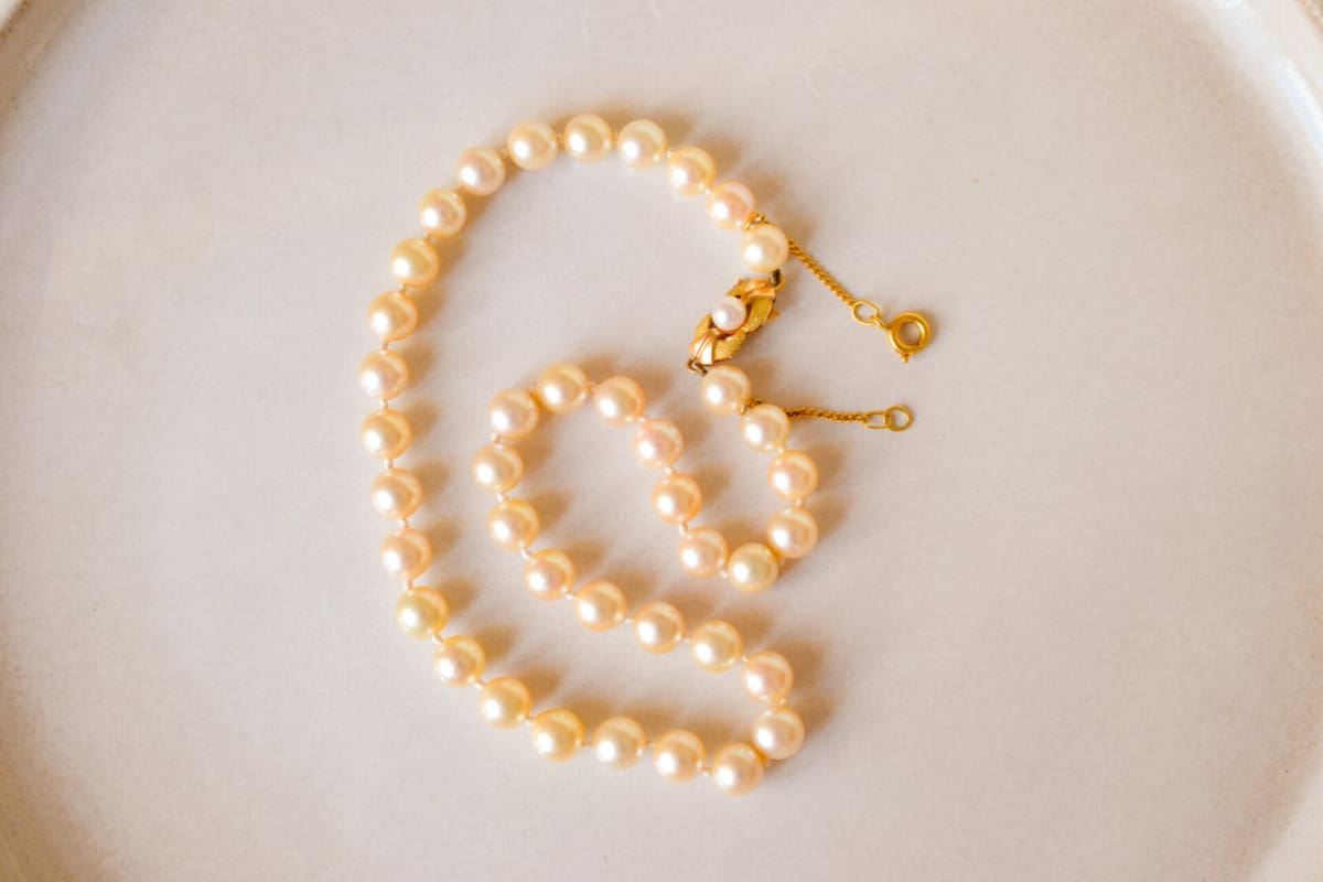 Collier de Perles ras-du-cou en Or jaune 18 carats