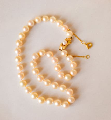 Collier de Perles ras-du-cou en Or jaune 18 carats