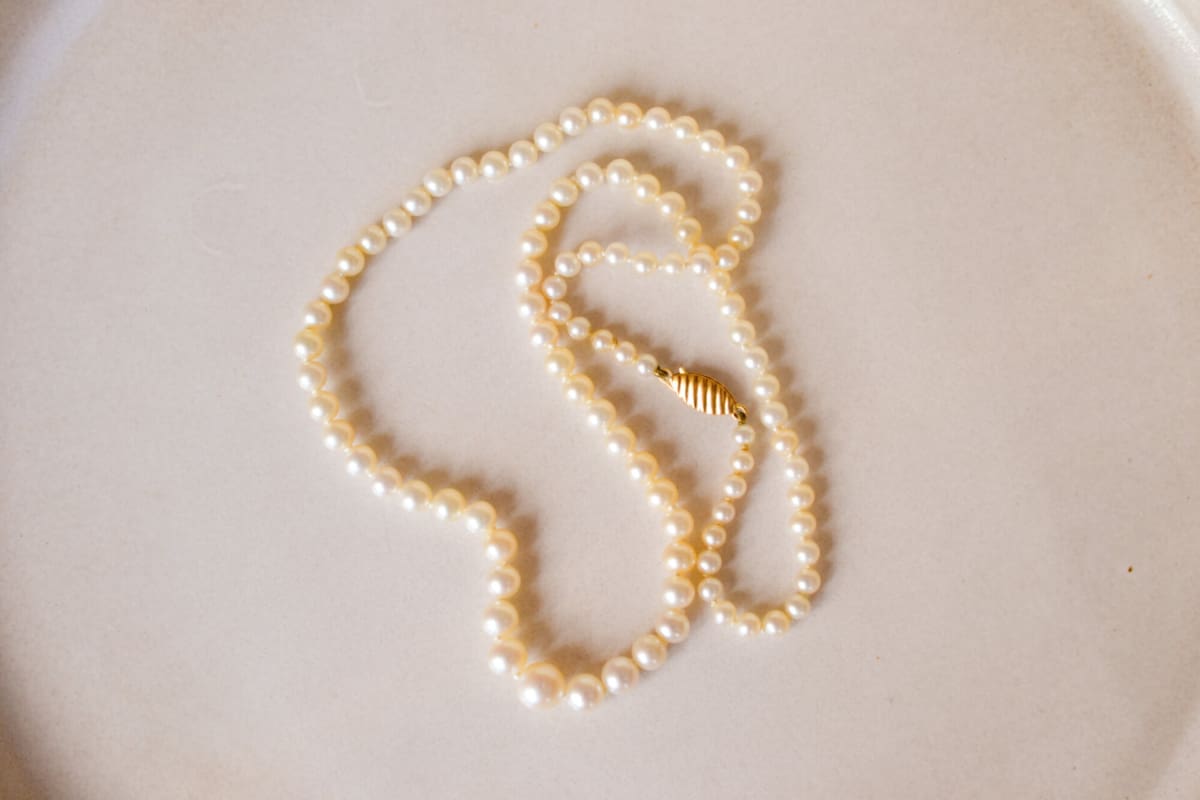 Collier fin en Or jaune 18 carats orné de Perles