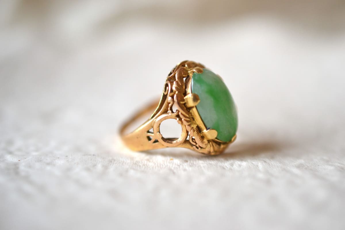 bague cabochon jade