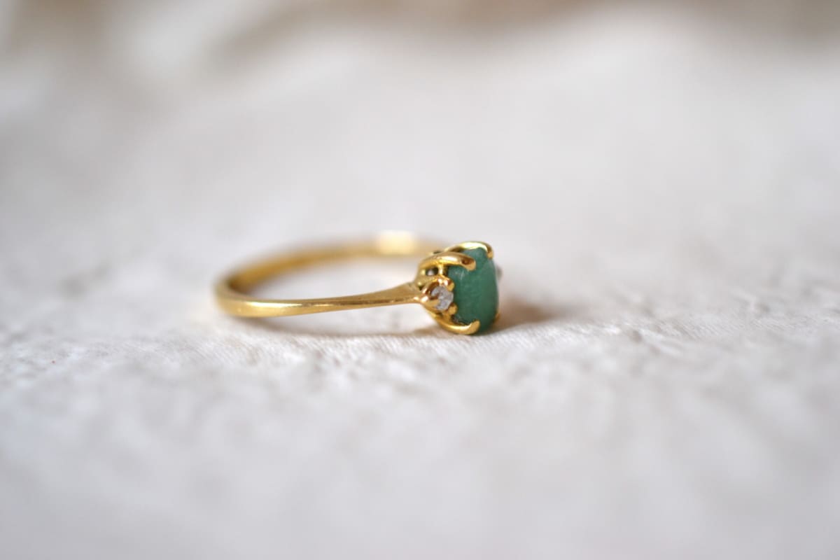 bague diamants et emeraude