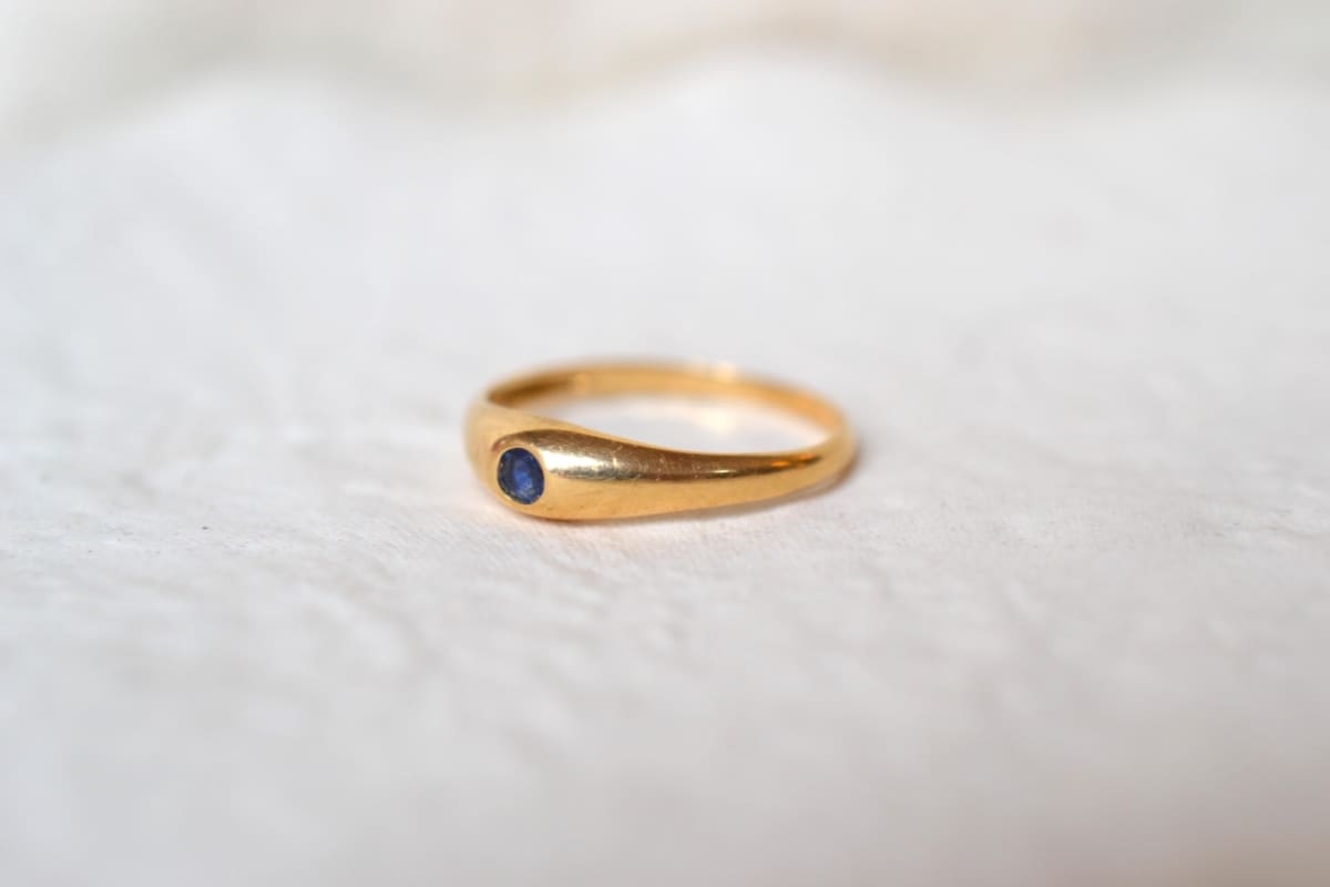 bague jonc saphir bleu