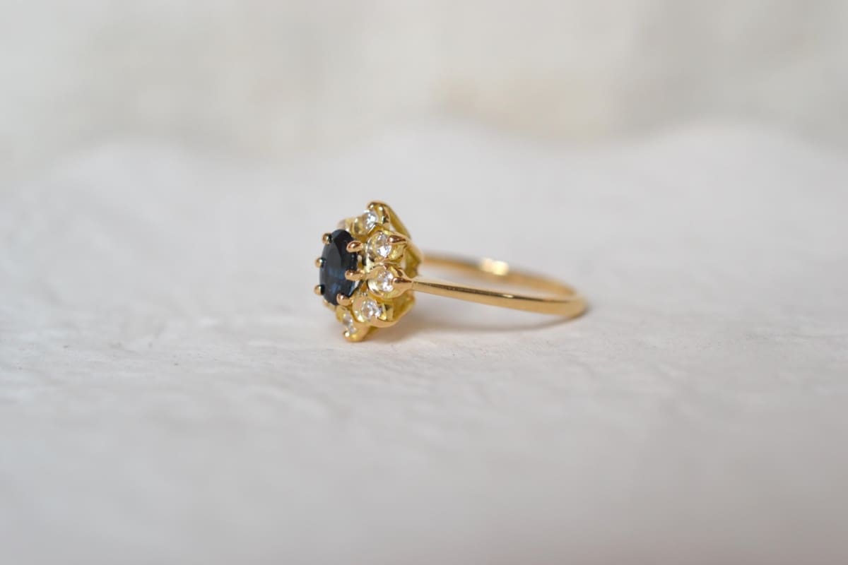 bague marguerite saphir oxydes