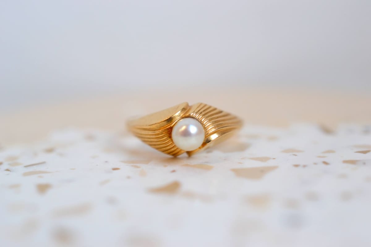 bague striee perle