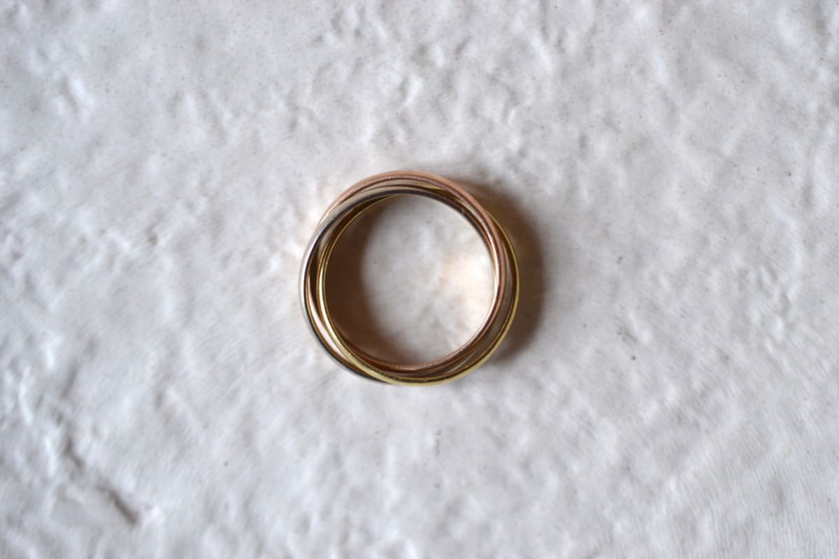 bague style trinity anneaux 3 ors