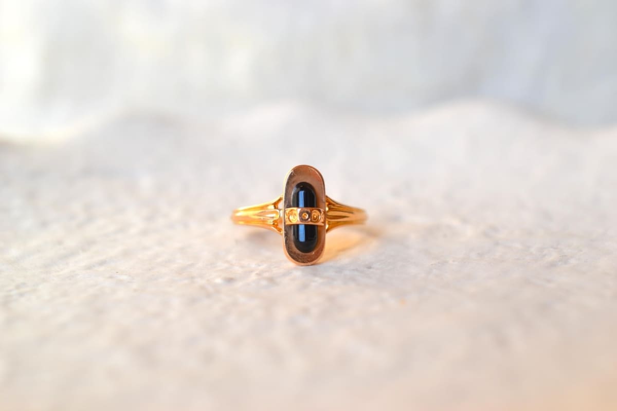 Bague allongée onyx