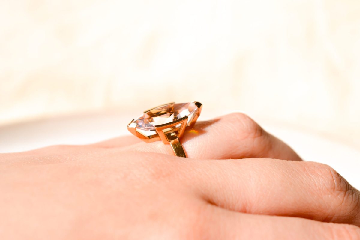 Bague de fiançailles Vintage en Or jaune 18 carats sertie d'un Spinelle