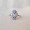 Bague ovale ajouree saphirs