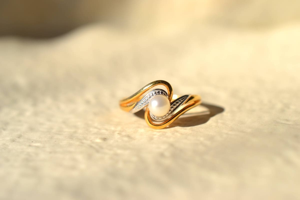 bague tourbillon perle