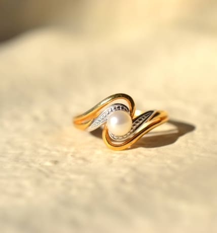 bague tourbillon perle