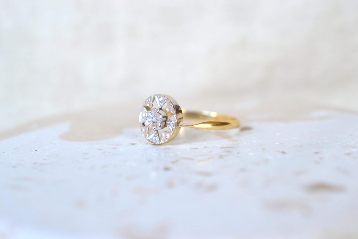 bague ajourée fleurs