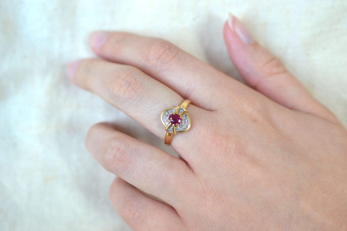 bague diamants or jaune