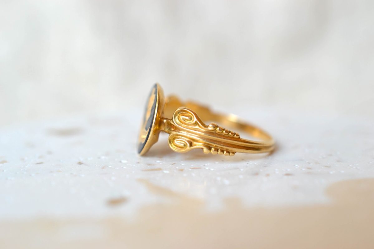 bague fleur onyx