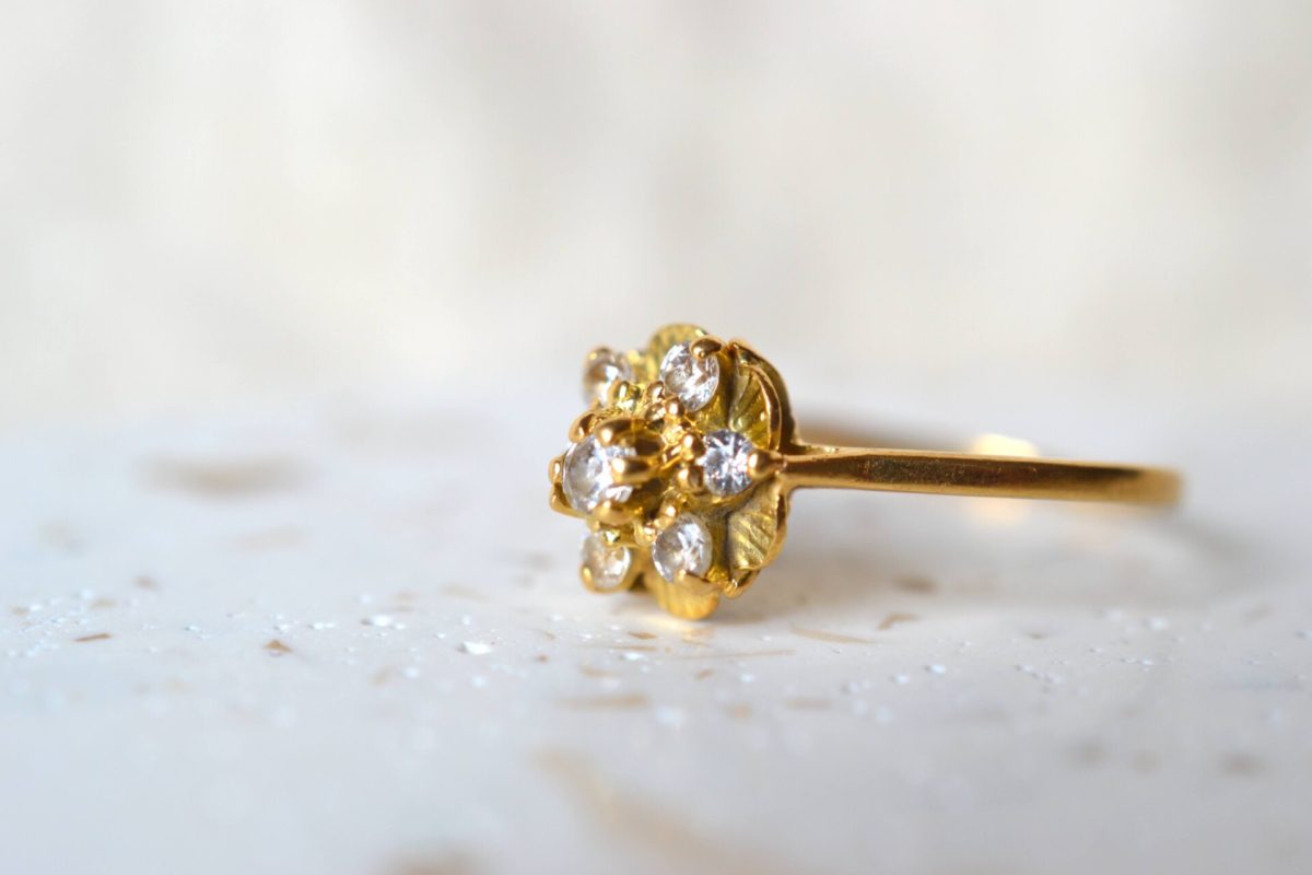 bague fleur oxydes