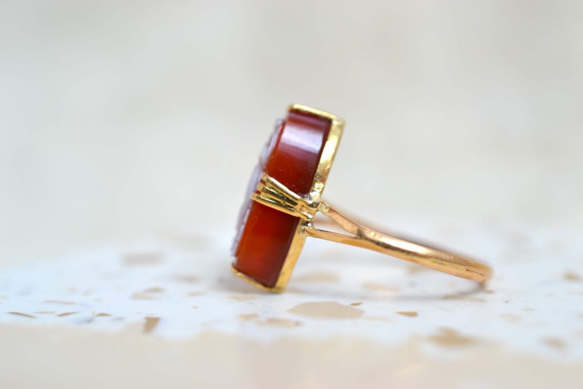 bague navette camee agate