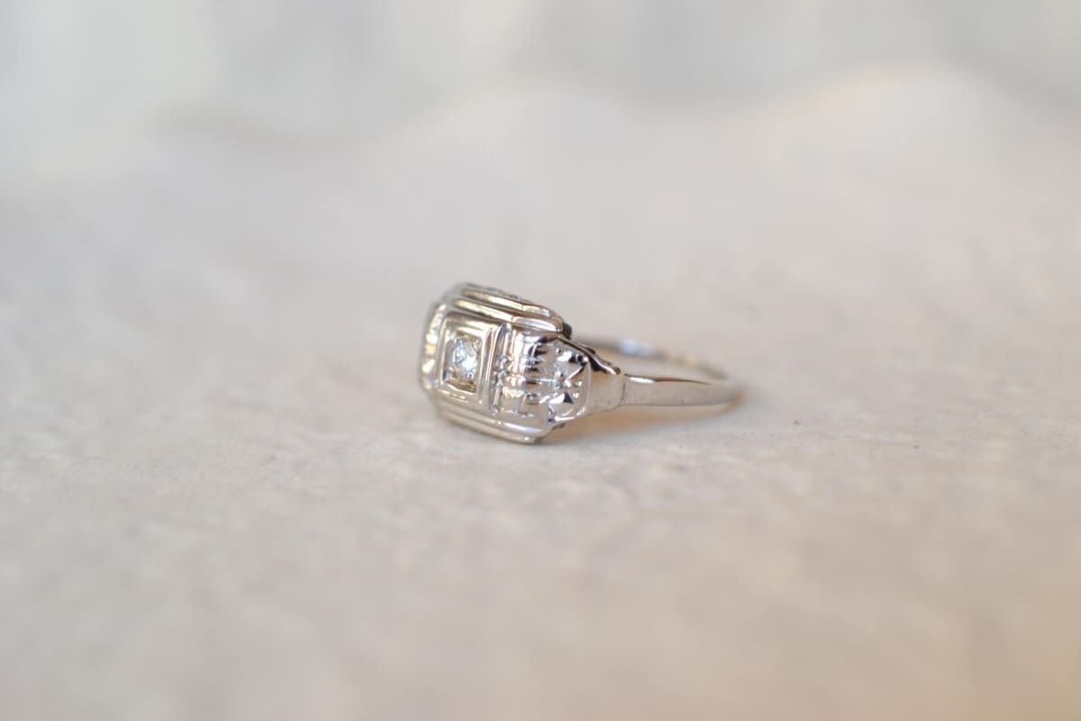 bague or blanc diamant