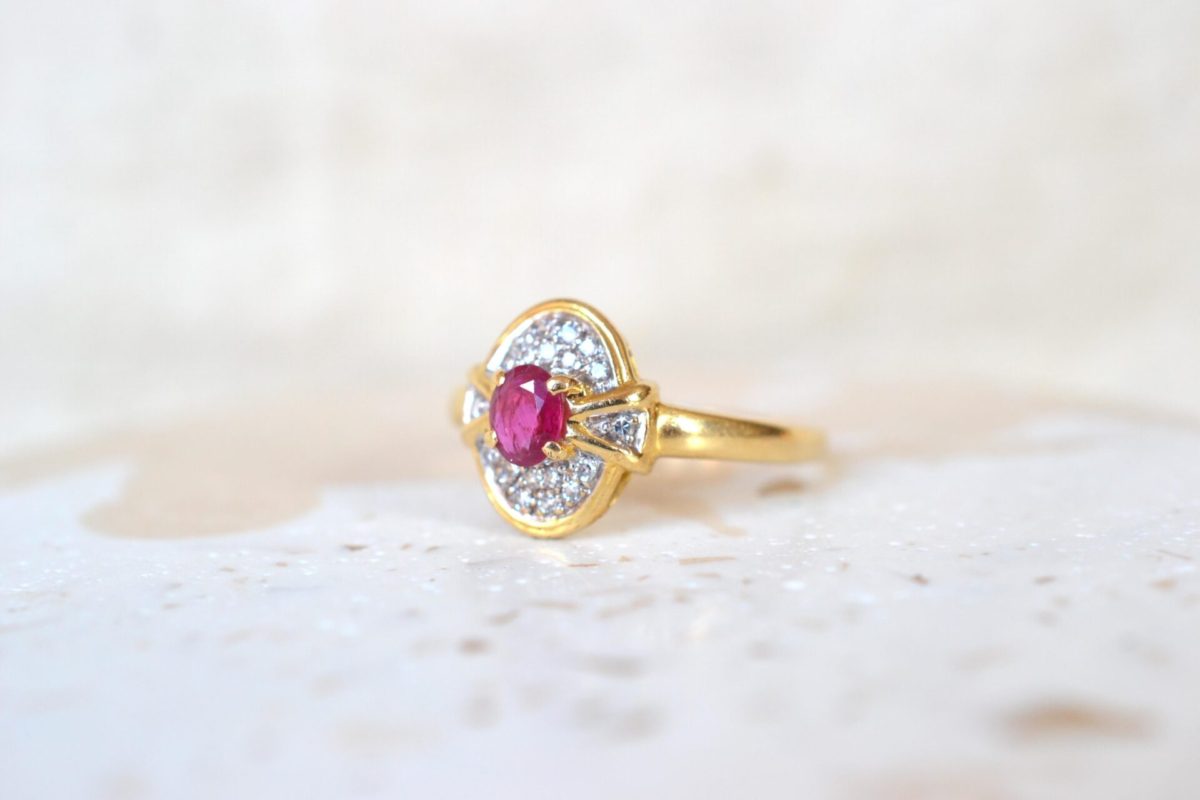 bague rubis diamants