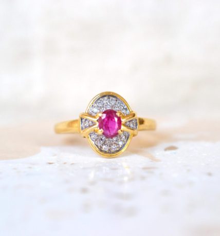 bague rubis et diamants