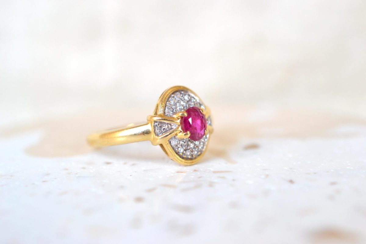 bague rubis or jaune