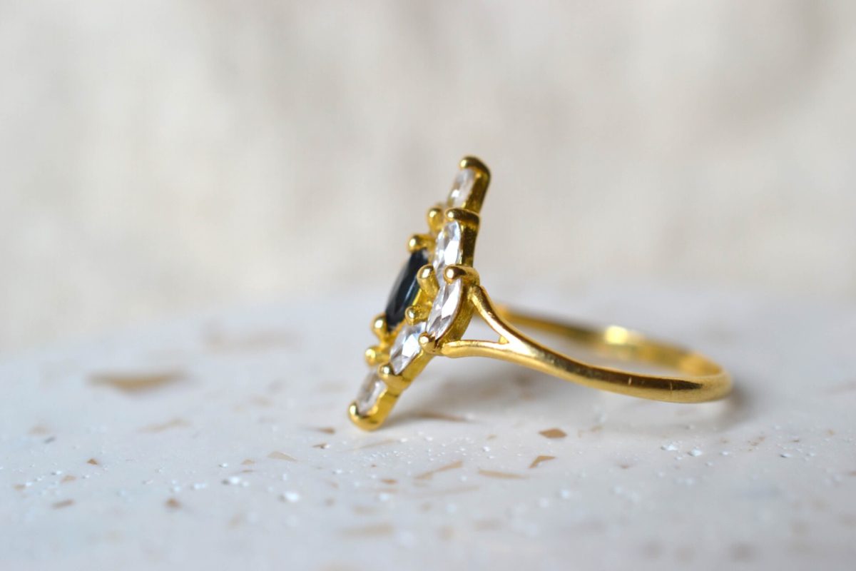 bague saphir et oxydes
